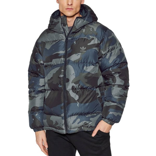 ADIDAS Originals Down Camo Puffer Jacket Navy/Grey