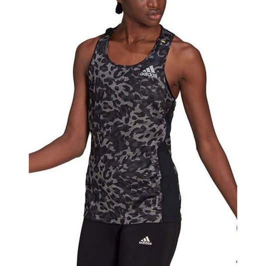 ADIDAS Fast Graphic Running Tank Top Grey/Black