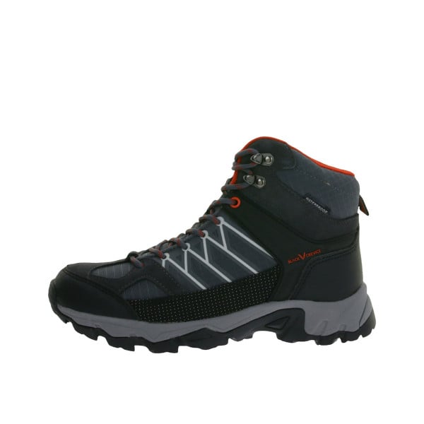 BLACK CREVICE Trekking High-Cut Waterproof Shoes Black/Red