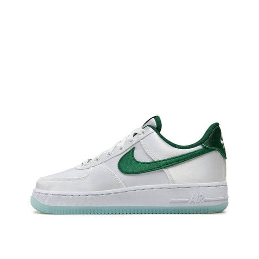 NIKE Air Force 1 '07 Low Satin Shoes White/Green