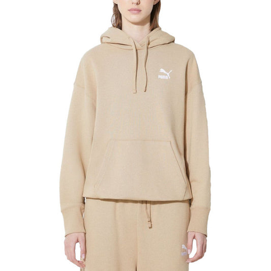 PUMA Essentials+ Embroidery Hoodie Beige