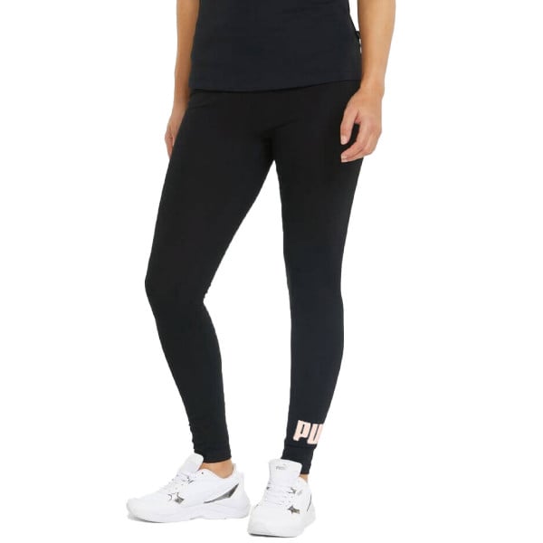 PUMA Essentials+ Metallic Logo Leggings Black W